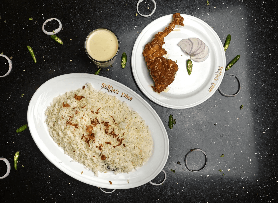 Plain Polao with Chicken Roast & Borhani - 1:1